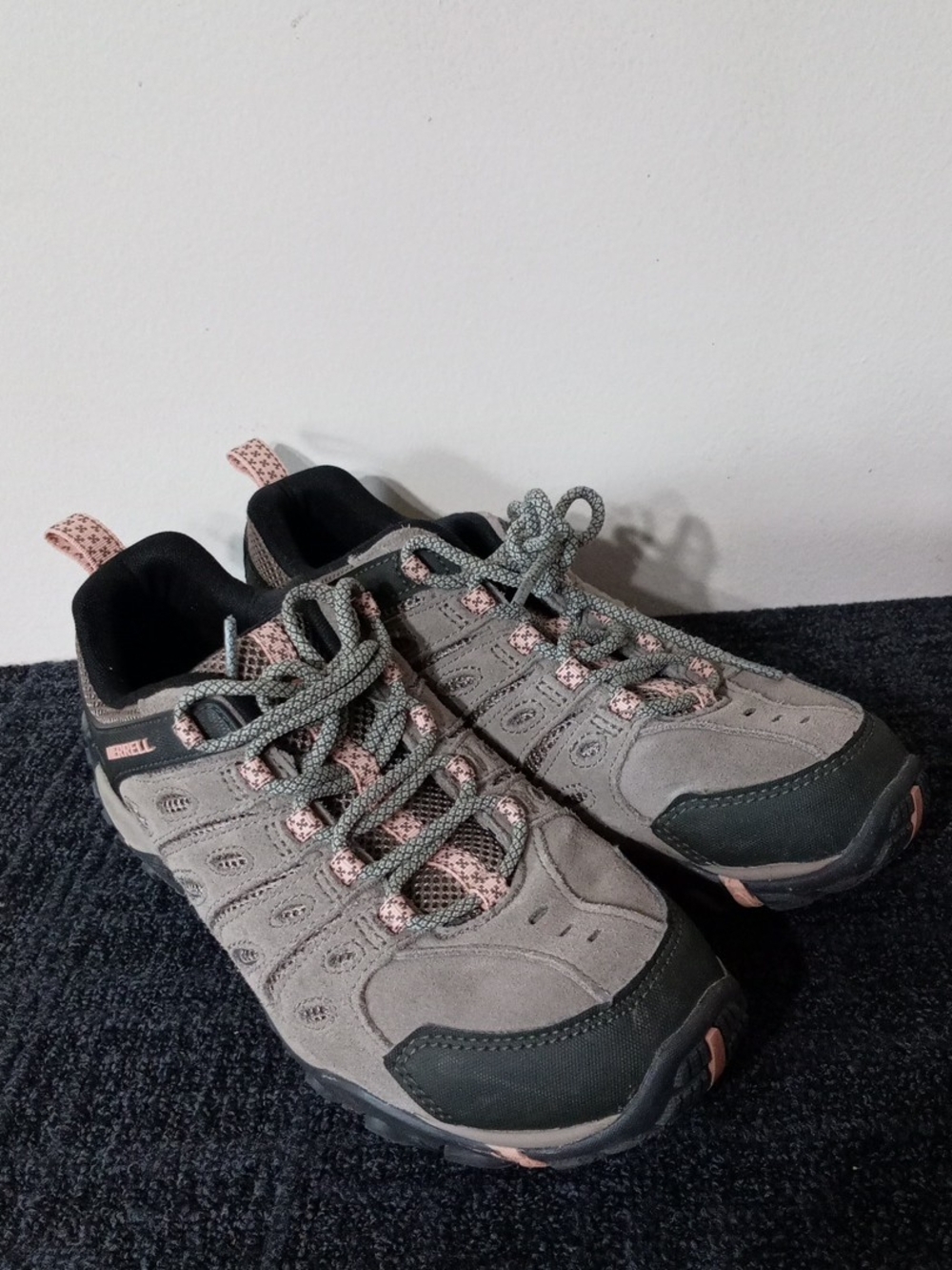 Merrell Gray and Pink Trail Sneakers